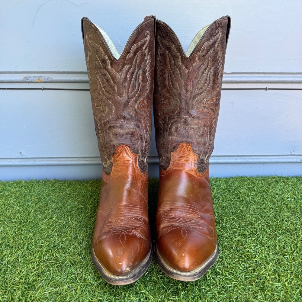 Durango Mens Brown Leather Western Cowboy Boots DB204 Size 11.5 D USA Made